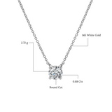Apollo 14K White Gold Round Lab Grown Diamond Pendant - 0.88 Ctw
