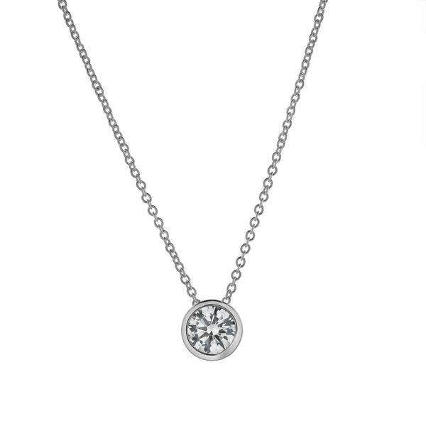 Carlyle 14K White Gold Round Lab Grown Diamond Pendant - 0.75 Ctw