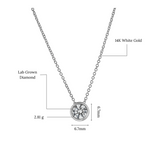 Carlyle 14K White Gold Round Lab Grown Diamond Pendant - 0.50 Ctw