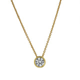 Carlyle 14K Yellow Gold Round Lab Grown Diamond Pendant - 0.49 Ctw