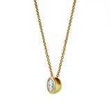 Carlyle 14K Yellow Gold Round Lab Grown Diamond Pendant - 0.49 Ctw