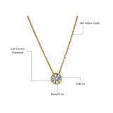 Carlyle 14K Yellow Gold Round Lab Grown Diamond Pendant - 0.49 Ctw