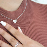 Valerie 14K White Gold Lab Grown Diamond Heart Necklace - 1 ct