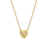 Fiona 14K Yellow Gold Lab Grown Diamond Heart Necklace – 0.75 ct