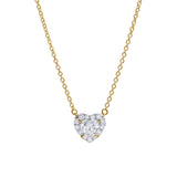 Delara 14K Yellow Gold Lab Grown Diamond Heart Necklace – 0.55 ct
