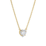 Delara 14K Yellow Gold Lab Grown Diamond Heart Necklace – 0.55 ct