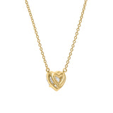 Delara 14K Yellow Gold Lab Grown Diamond Heart Necklace – 0.55 ct