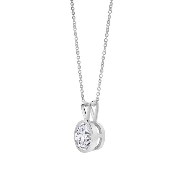 Astral 14K White Gold Round Lab Grown Diamond Pendant - 1.09 Ctw