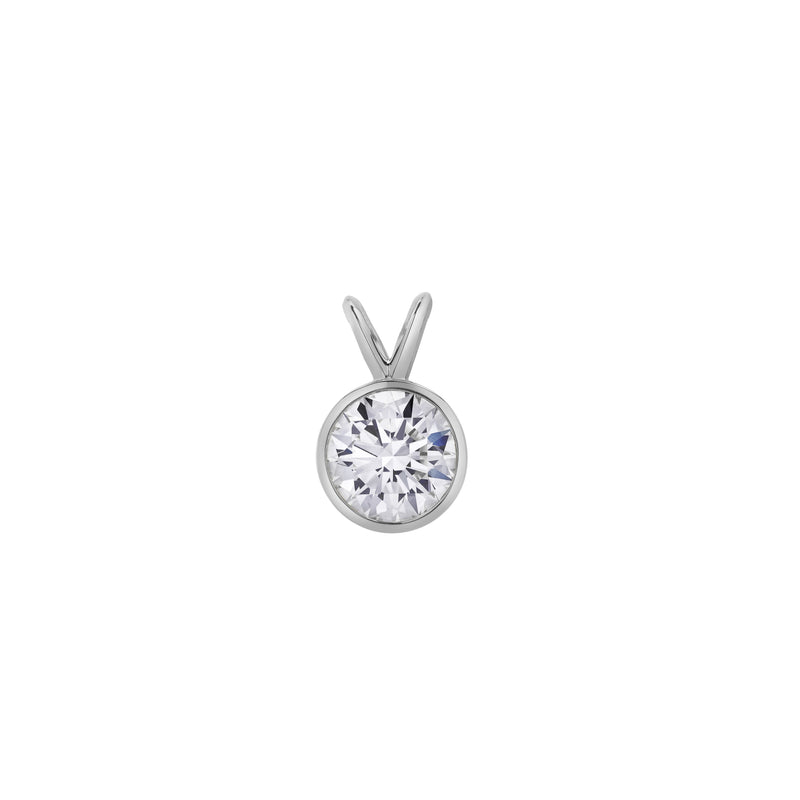 Astral 14K White Gold Round Lab Grown Diamond Pendant - 1.09 Ctw