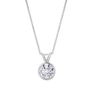 Astral 14K White Gold Round Lab Grown Diamond Pendant - 1 Ctw