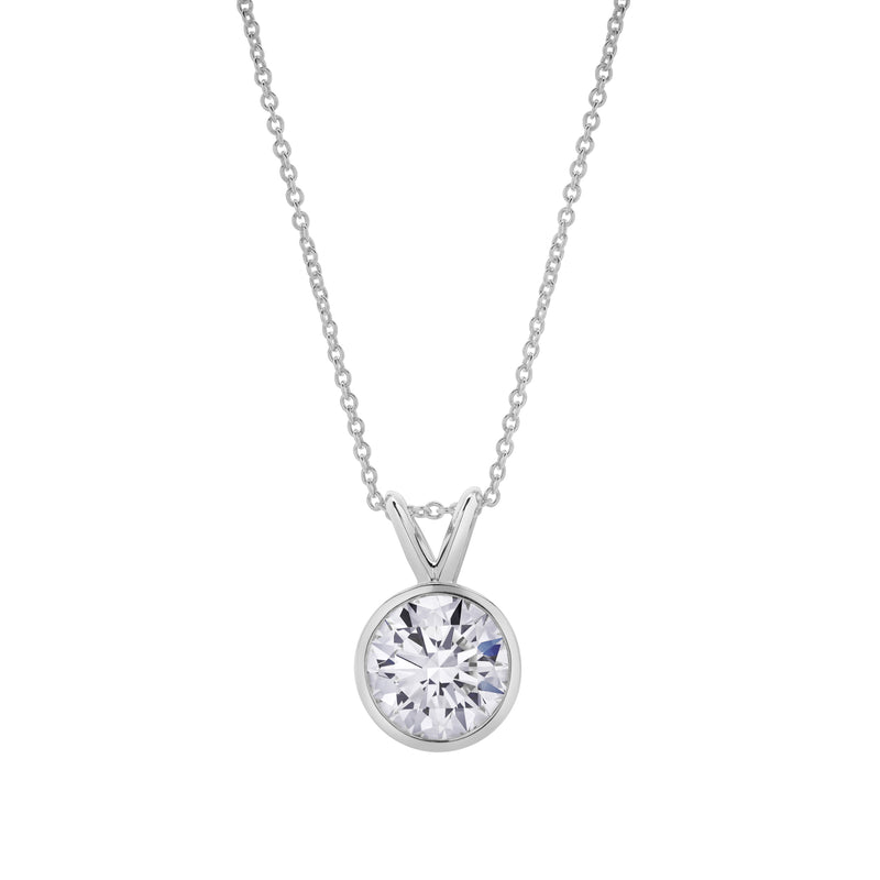 Astral 14K White Gold Round Lab Grown Diamond Pendant - 1.09 Ctw