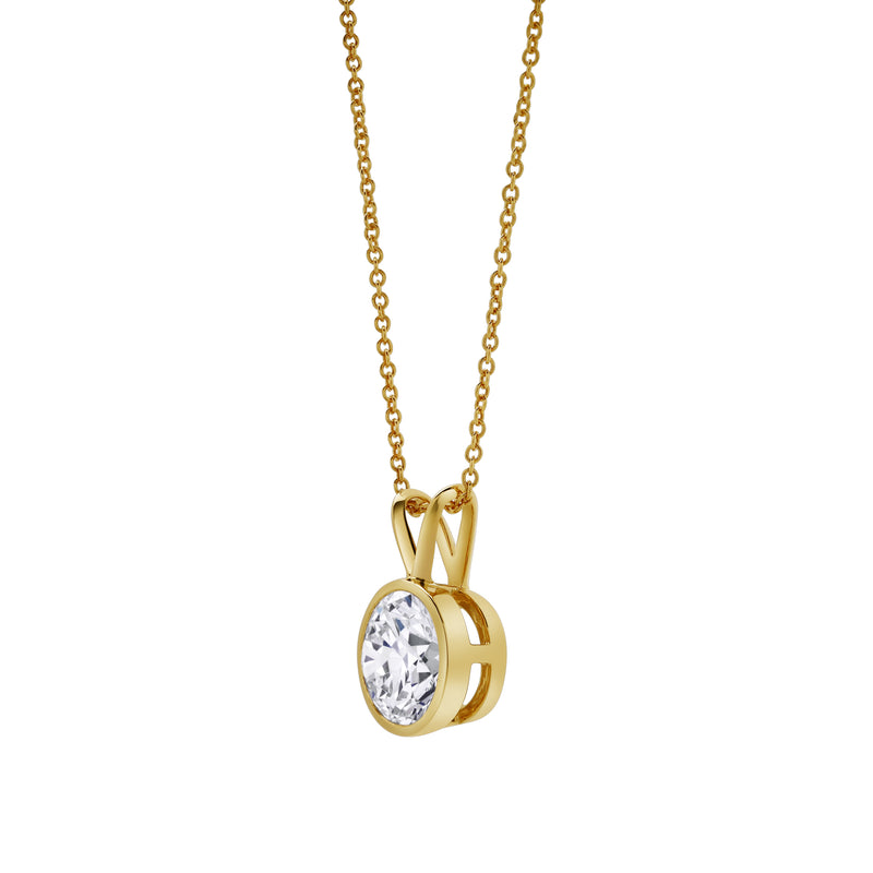 Astral 14K Yellow Gold Round Lab Grown Diamond Pendant - 1.09 Ctw