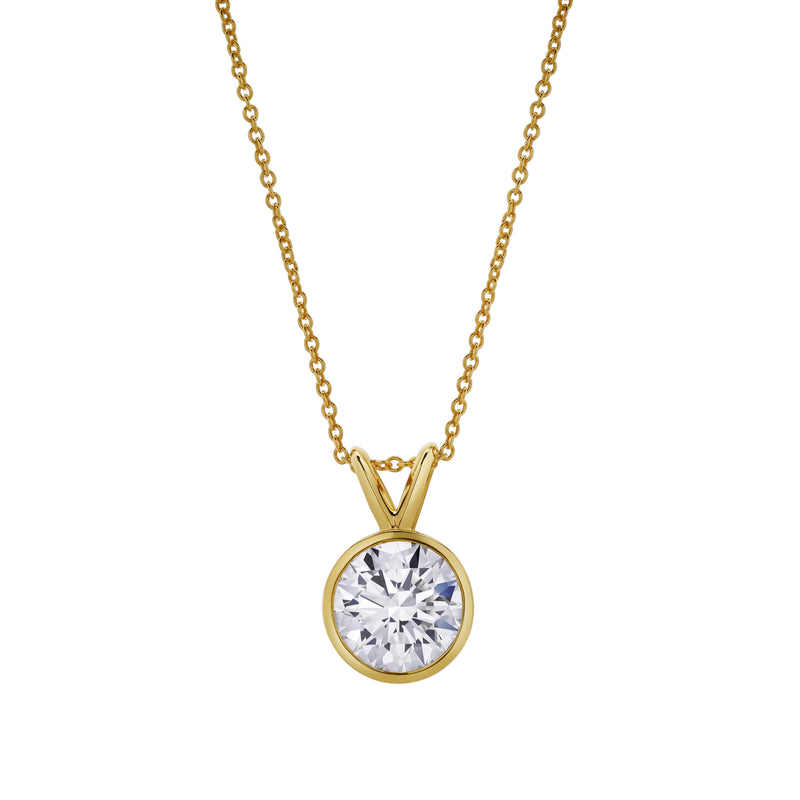 Astral 14K Yellow Gold Round Lab Grown Diamond Pendant - 1.09 Ctw