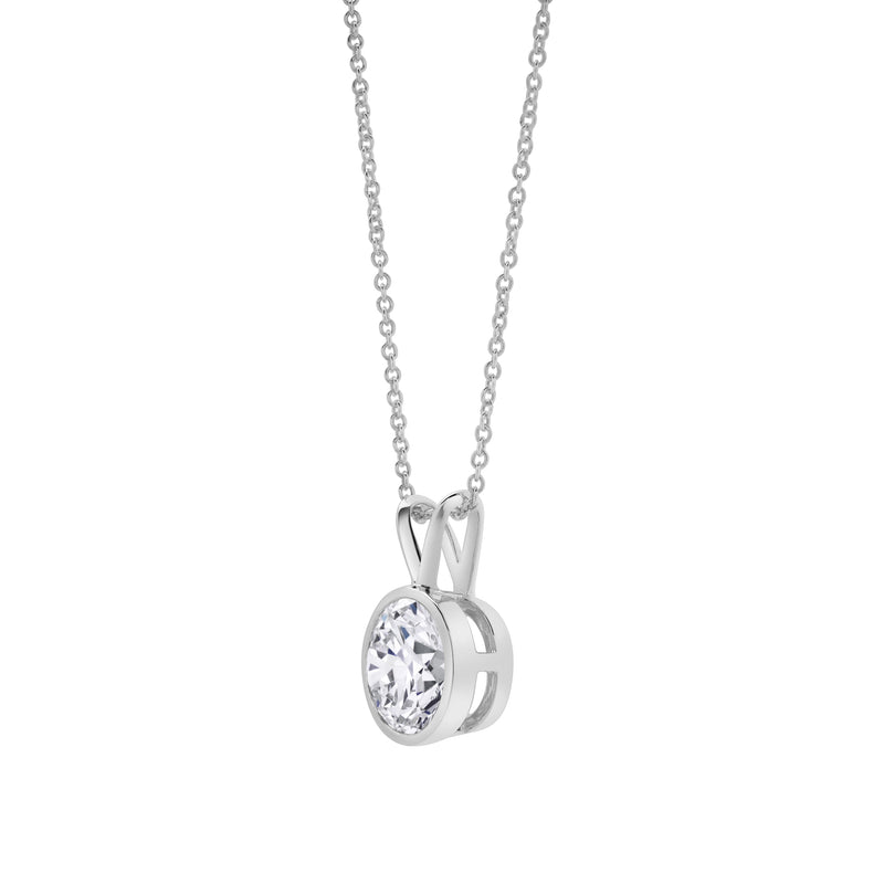 Astral 14K White Gold Round Lab Grown Diamond Pendant - 1.6 Ctw