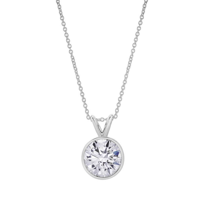 Astral 14K White Gold Round Lab Grown Diamond Pendant - 2.54 Ctw