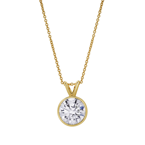 Astral 14K Yellow Gold Round Lab Grown Diamond Pendant - 3 Ctw