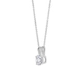 Lucent 14K White Gold Round Lab Grown Diamond Pendant - 1 Ctw