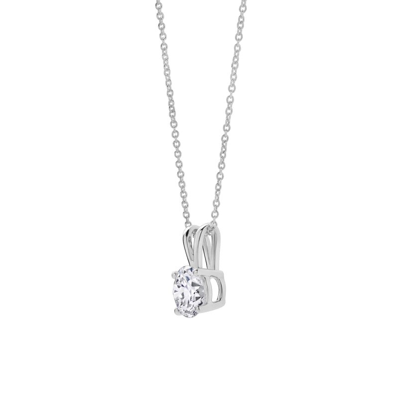 Lucent 14K White Gold Round Lab Grown Diamond Pendant - 1.09 Ctw