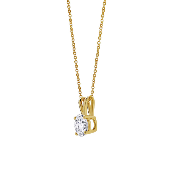 Lucent 14K Yellow Gold Round Lab Grown Diamond Pendant - 1.09 Ctw