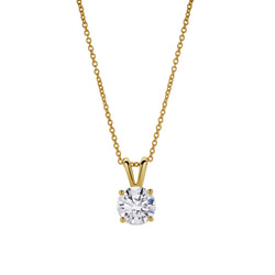 Lucent 14K Yellow Gold Round Lab Grown Diamond Pendant - 1.09 Ctw