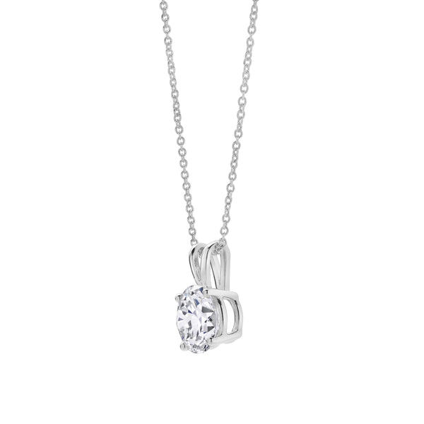 Lucent 14K White Gold Round Lab Grown Diamond Pendant - 1.5 Ctw