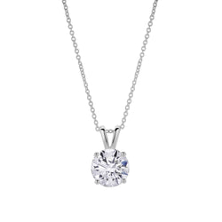 Lucent 14K White Gold Round Lab Grown Diamond Pendant - 1.5 Ctw