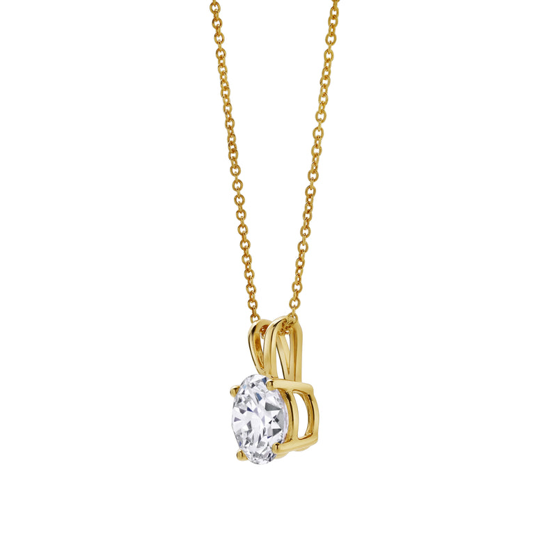 Lucent 14K Yellow Gold Round Lab Grown Diamond Pendant - 1.5 Ctw