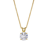 Lucent 14K Yellow Gold Round Lab Grown Diamond Pendant - 1.5 Ctw