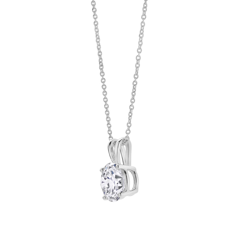 Lucent 14K White Gold Round Lab Grown Diamond Pendant - 2.09 Ctw