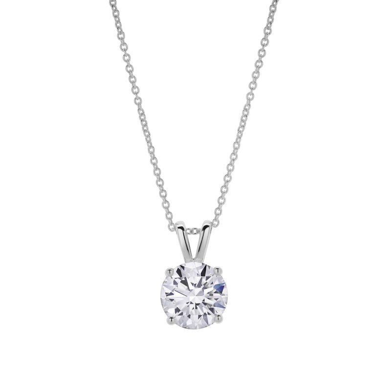 Lucent 14K White Gold Round Lab Grown Diamond Pendant - 2.09 Ctw