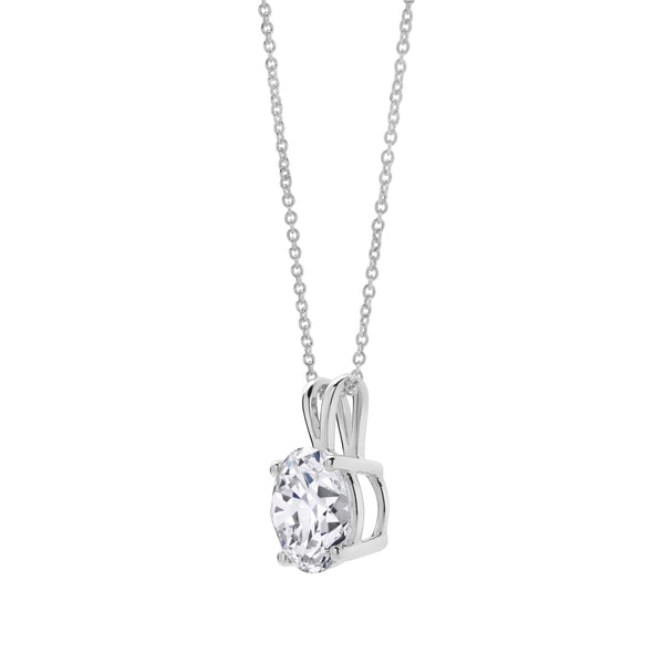 Lucent 14K White Gold Round Lab Grown Diamond Pendant - 2.56 Ctw