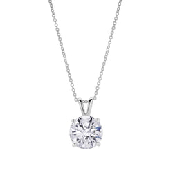 Lucent 14K White Gold Round Lab Grown Diamond Pendant - 2.56 Ctw