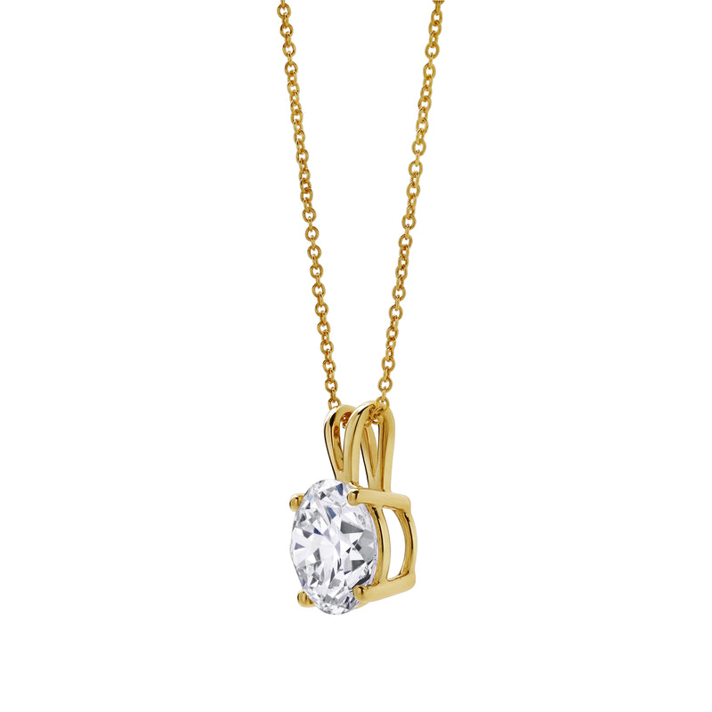 Lucent 14K Yellow Gold Round Lab Grown Diamond Pendant - 2.56 Ctw