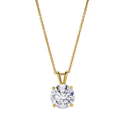 Lucent 14K Yellow Gold Round Lab Grown Diamond Pendant - 2.56 Ctw