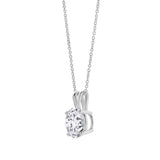 Lucent 14K White Gold Round Lab Grown Diamond Pendant - 3 Ctw