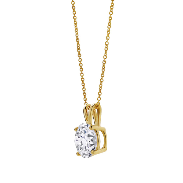 Lucent 14K Yellow Gold Round Lab Grown Diamond Pendant - 3.06 Ctw