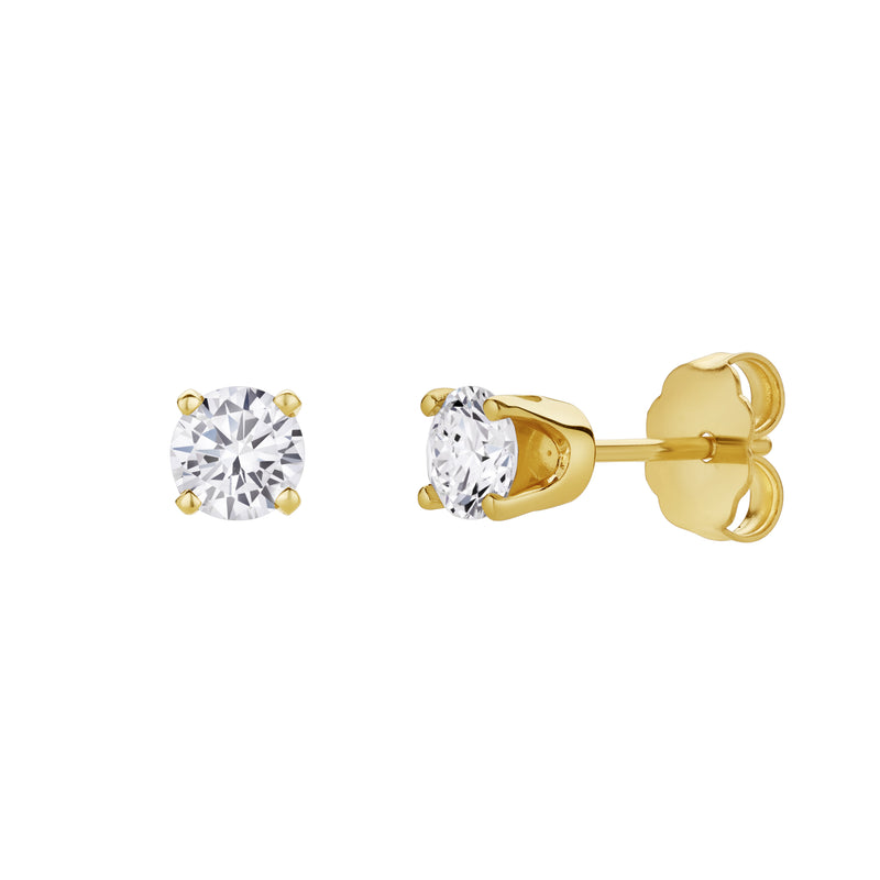 Seraph 14K Gold Lab Grown Round Solitaire Diamond Earrings - 0.6 Ct