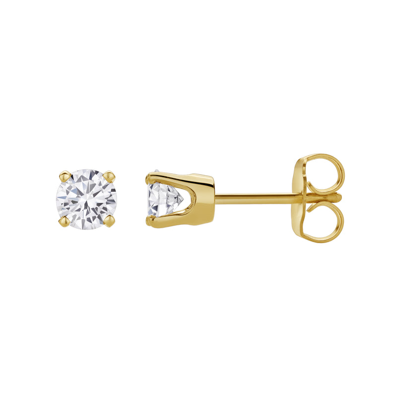 Seraph 14K Gold Lab Grown Round Solitaire Diamond Earrings - 0.6 Ct