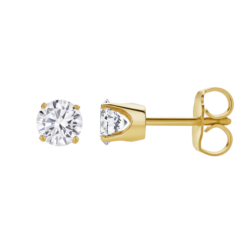 Seraph 14K Gold Lab Grown Round Solitaire Diamond Earrings - 0.75 Ct