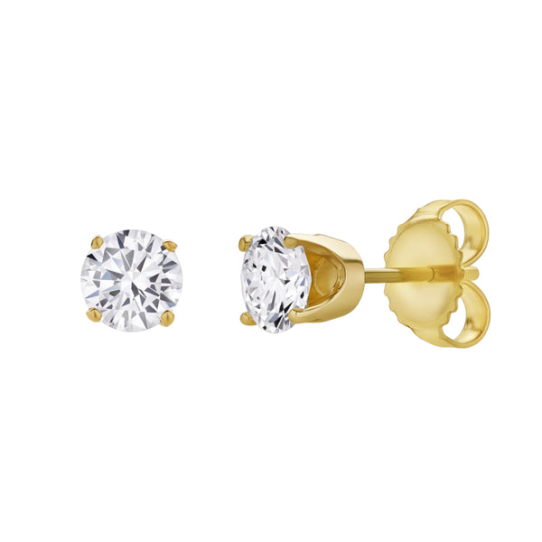 Seraph 14K Yellow Gold Lab Grown Round Solitaire Diamond Earrings - 1.5 Ct