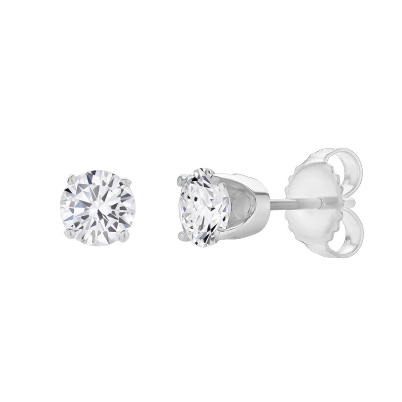 Seraph 14K White Gold Lab Grown Round Solitaire Diamond Earrings - 2 Ct