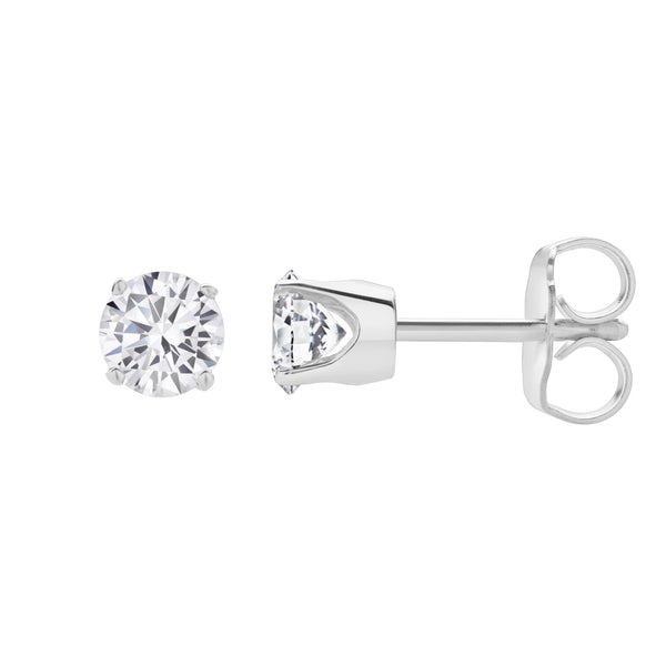 Seraph 14K White Gold Lab Grown Round Solitaire Diamond Earrings - 2 Ct