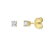 Valeria 0.2 Ct TW Lab Grown Round Diamond Studs 14K Yellow Gold Earrings
