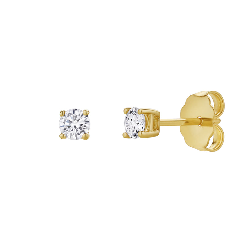 Valeria 14K Gold Lab Grown Round Solitaire Diamond Earrings - 0.2 Ct