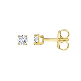 Valeria 0.2 Ct TW Lab Grown Round Diamond Studs 14K Yellow Gold Earrings