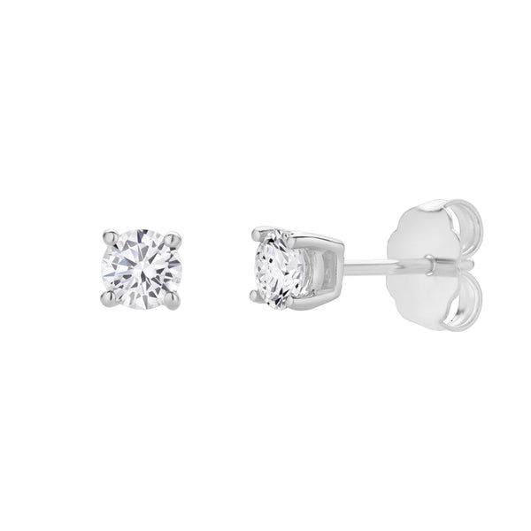 Valeria 14K Gold Lab Grown Round Solitaire Diamond Earrings - 0.35 Ct