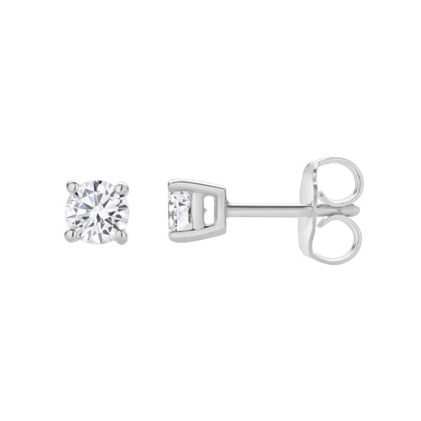 Valeria 14K Gold Lab Grown Round Solitaire Diamond Earrings - 0.35 Ct