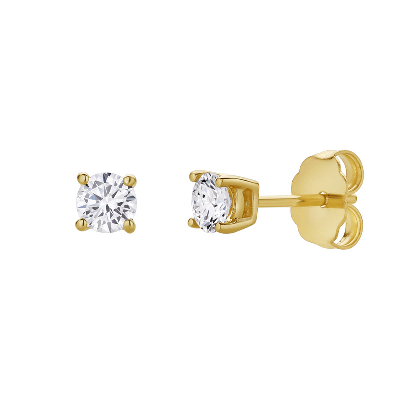 Valeria 14K Gold Lab Grown Round Solitaire Diamond Earrings - 0.35 Ct