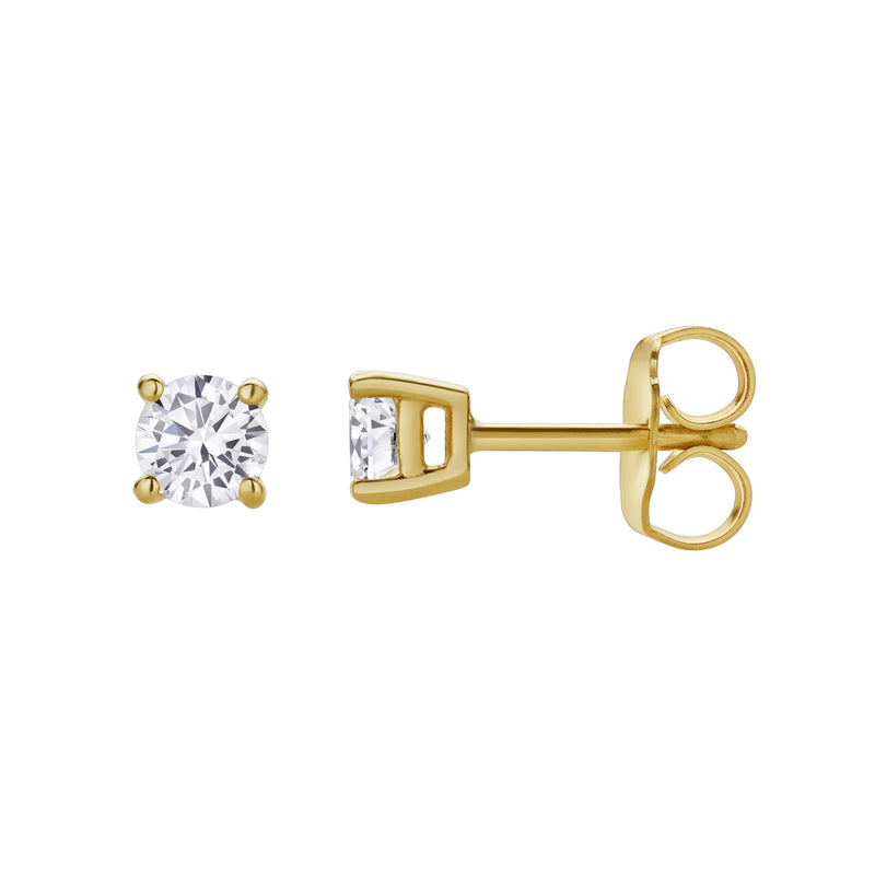 Valeria 14K Gold Lab Grown Round Solitaire Diamond Earrings - 0.35 Ct