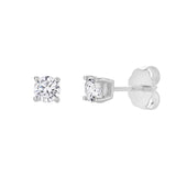 Valeria 14K White Gold Lab Grown Round Solitaire Diamond Earrings - 0.4 Ct